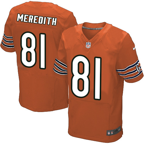 Men's Elite Cameron Meredith Nike Jersey Orange Alternate - #81 NFL Chicago Bears